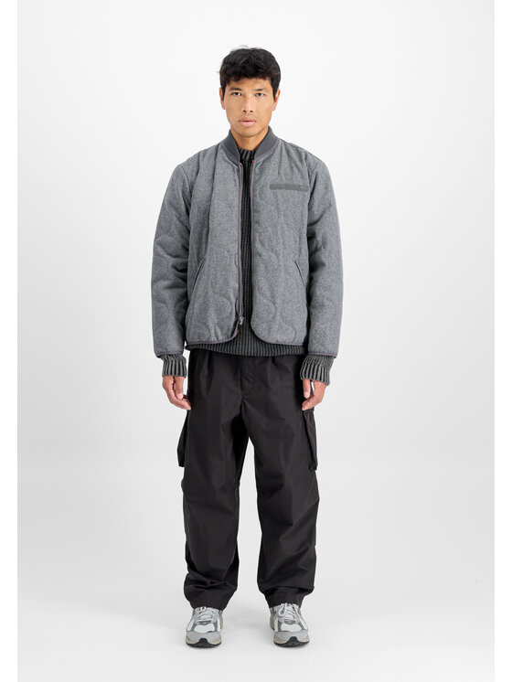 Alpha Industries Alpha Industries Kurtka bomber Quilted Liner Wool Outdoor Jacket Srebrny Regular Fit