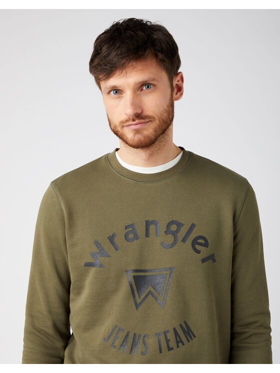 Wrangler Wrangler Felpa CREW SWEAT Verde Regular Fit