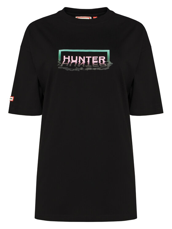Hunter Hunter Tričko Abele UNISEX HARU0007251 Čierna Regular Fit