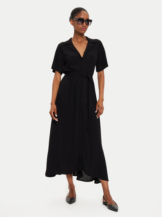 Vila Vila Hemdkleid Billie 14097551 Schwarz Regular Fit