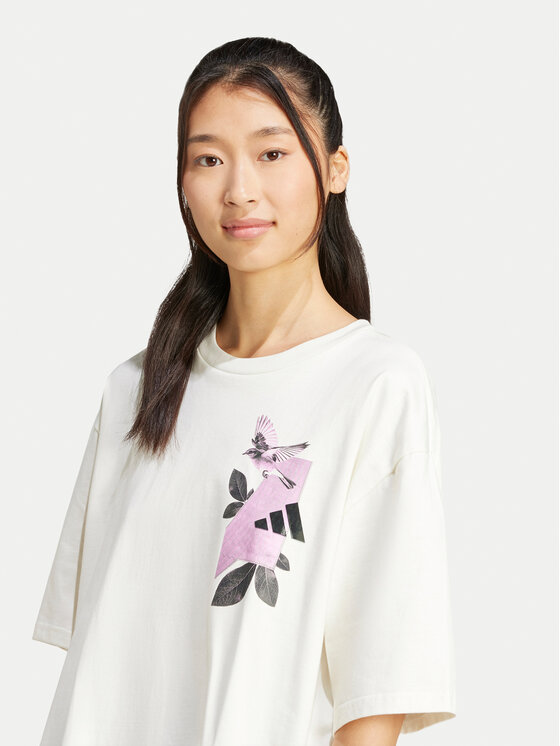 adidas adidas T-Shirt Lens Elevated Graphic JN6574 Weiß Oversize