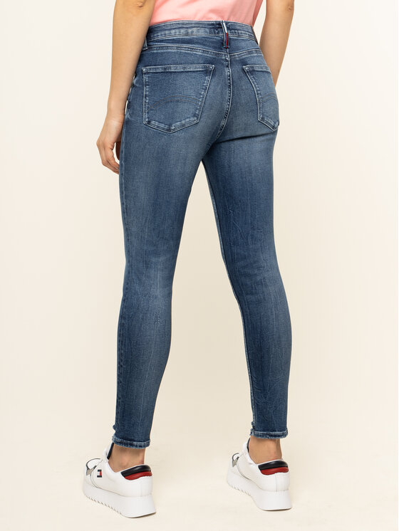 Tommy Jeans Džinsai Nora Mid Rise Ankle DW0DW07500 Tamsiai mėlyna Skinny  Fit • Modivo.lt