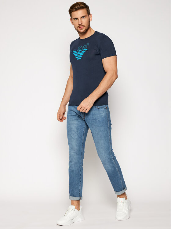 T-shirt 111035 0A725 00135 Blu scuro Slim Fit