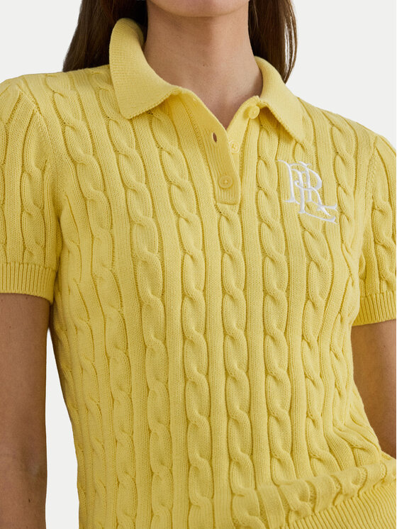 LAUREN RALPH LAUREN LAUREN RALPH LAUREN Тениска с яка и копчета 200932224017 Светложълт Slim Fit