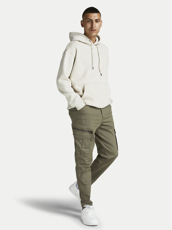 Jack & Jones Jack & Jones Medžiaginės kelnės Stace 12194246 Žalia Tapered Fit