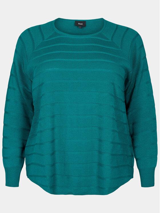 Zizzi Zizzi Maglione M61198A Verde Regular Fit