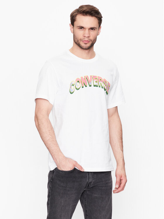 Converse Тишърт Cloud Fill 10024589-A03 Бял Regular Fit | Modivo.bg