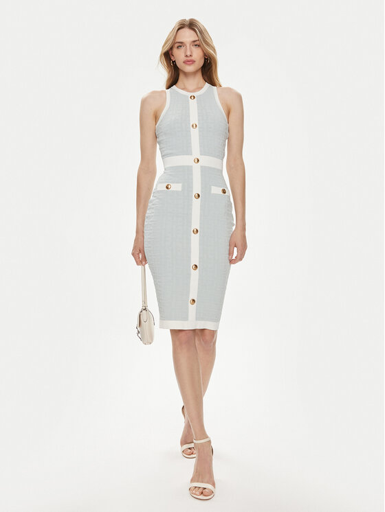 Elisabetta Franchi Elisabetta Franchi Sukienka dzianinowa AM-80B-42E2-V400 Niebieski Slim Fit