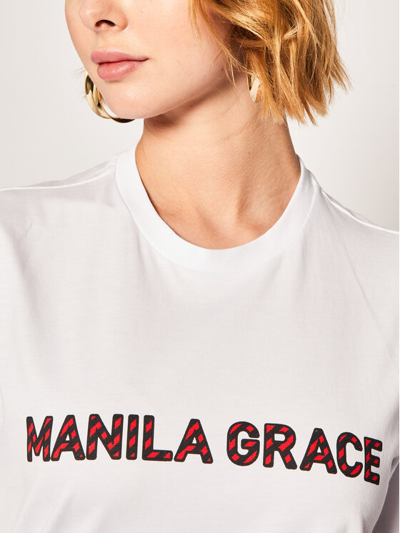 Manila Grace Manila Grace T-Shirt T169CU Biały Regular Fit