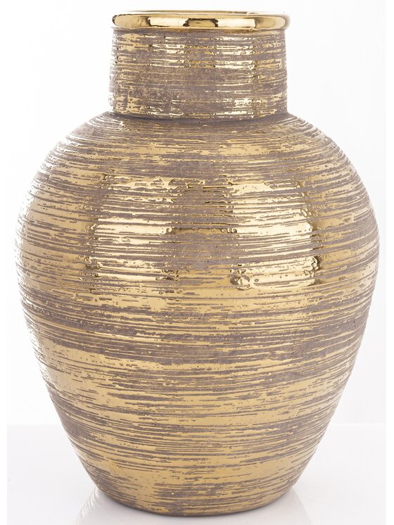 MIAhome MIAhome Wazon ceramiczny złoty, postarzany 32x24x24 cm JULITTA Złoty