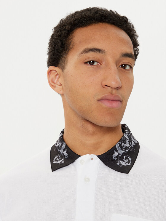 Versace Jeans Couture Versace Jeans Couture Polo 78GAGT04 Biały Regular Fit
