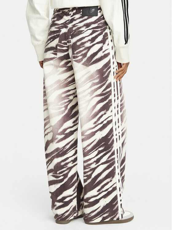 adidas adidas Дънки Adilenium Season 6 Zebra Print Wide Leg Denim LH1954 Кафяв Wide Leg