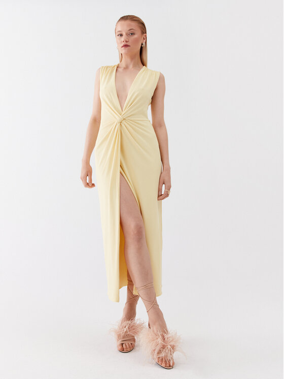 Patrizia Pepe Patrizia Pepe Kokteilinė suknelė 2A2519/J113-Y433 Geltona Slim Fit