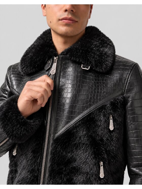 PHILIPP PLEIN PHILIPP PLEIN Ramones bunda 32077 Černá Regular Fit