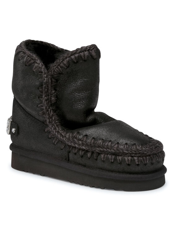 Mou Mou Sněhule Eskimo 18 With Rhinestones Logo Černá