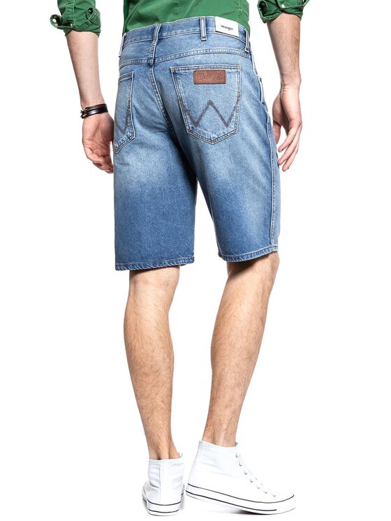 Wrangler Wrangler Szorty jeansowe DENIM SHORT Niebieski Regular Fit