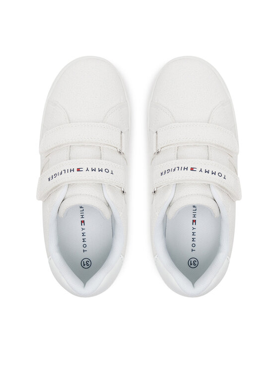 Tommy Hilfiger Tommy Hilfiger Laisvalaikio batai Flag Low Cut Velcro Sneaker T1A9-33726-0375 S Balta