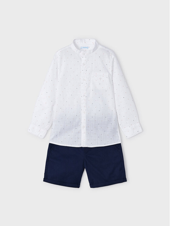 Mayoral Mayoral Set Hemd und Stoffshorts 3242 Dunkelblau Regular Fit