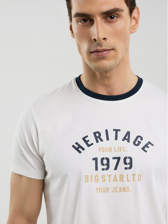 BIG STAR BIG STAR T-Shirt JAROS Biały Basic Fit