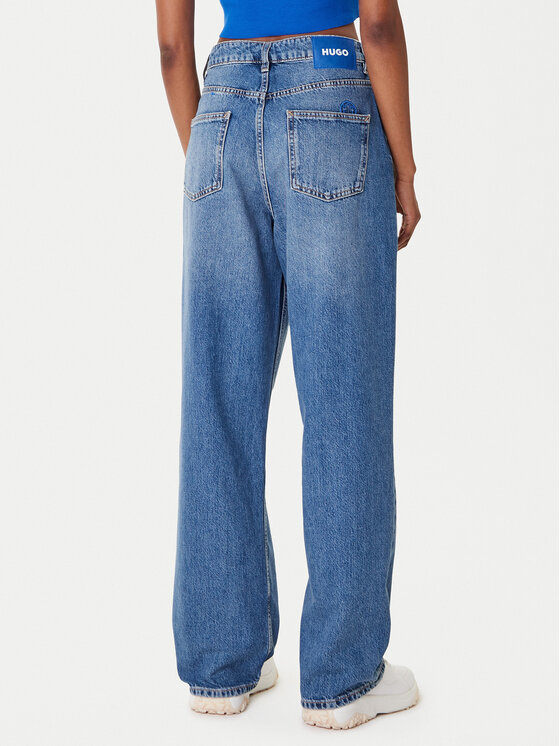HUGO HUGO Jeans hlače Leni_B 50546357 Modra Loose Fit