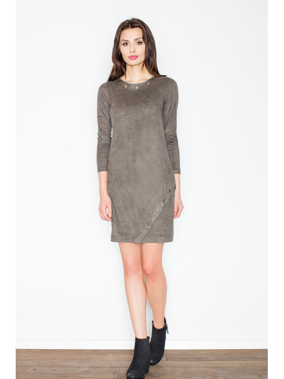 FIGL FIGL Šaty M455 Khaki Regular Fit