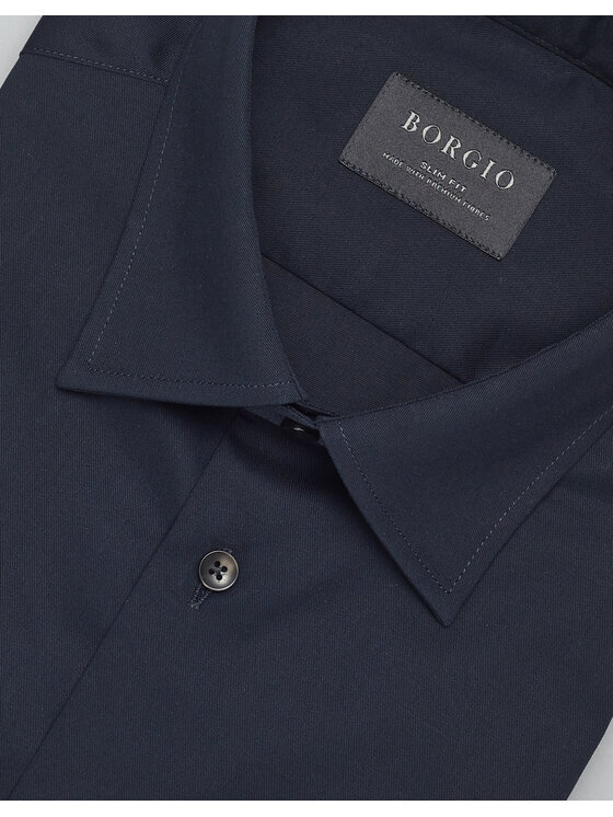 Borgio Borgio Koszula lavello Granatowy Slim Fit