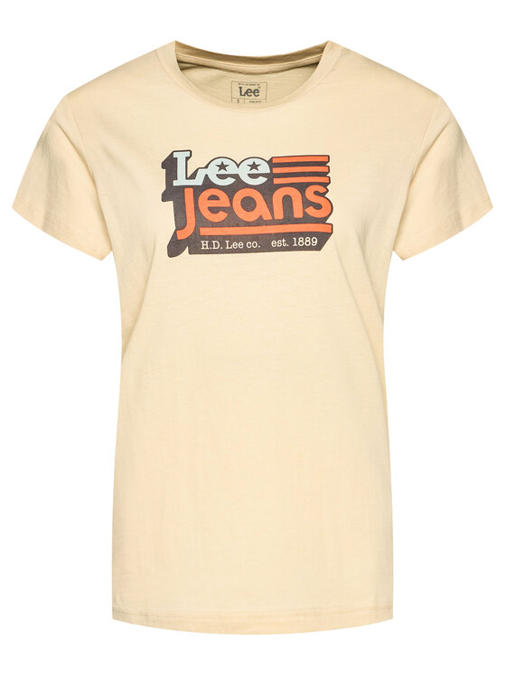 Lee Lee T-shirt Crew Neck Tee L41LYGOC 112109072 Beige Regular Fit