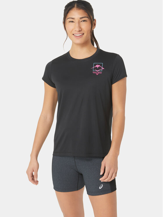 Asics Asics Тениска от техническо трико Fujitrail Logo Ss 2012C395 Черен Ahletic Fit