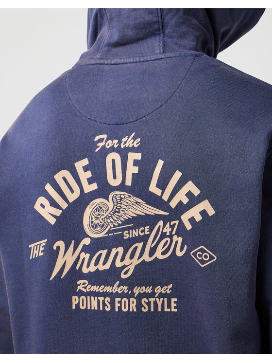 Wrangler Wrangler Felpa 112362777 AMERICANA HOODIE Blu scuro Regular Fit