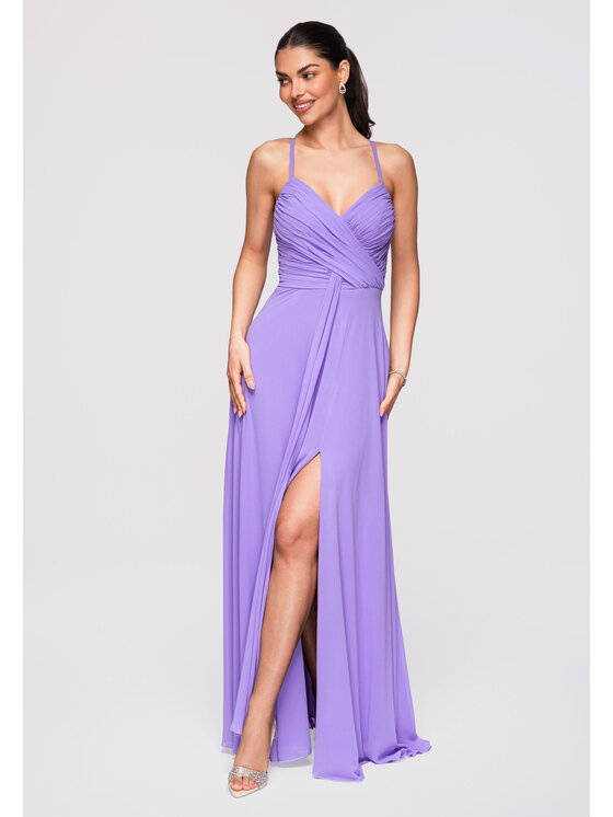 Ombre Ombre Sukienka wieczorowa LA-OM-DLR310 Fioletowy Regular Fit
