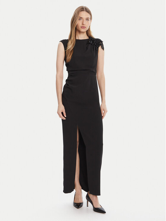 Rinascimento Rinascimento Večernja haljina CFC0020094002 Crna Slim Fit