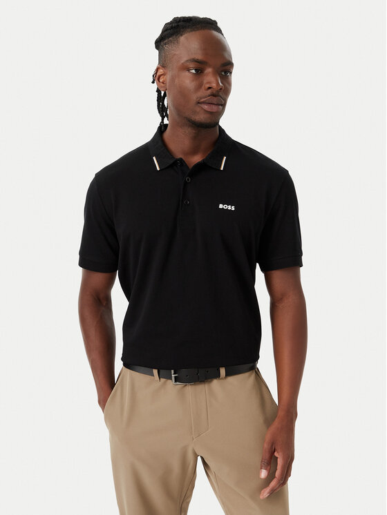 BOSS Tricou polo Swing Paddy 50564779 Negru Regular Fit