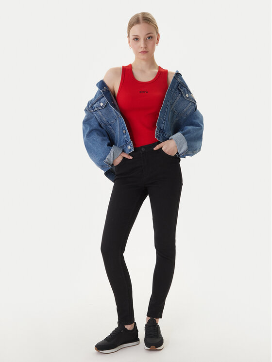 Americanos Americanos Jeansy Dakota W126-AMLTR-1005-48D Černá Skinny Fit