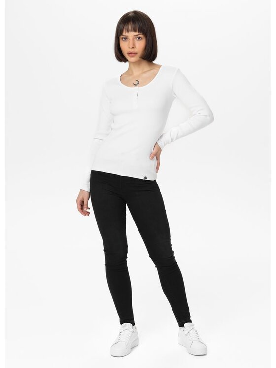 PITBULL PITBULL Longsleeve LAYLA Biały Regular Fit