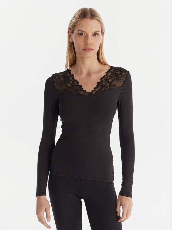 Ysabel Mora Ysabel Mora Pižamos palaidinė 19487 Juoda Slim Fit