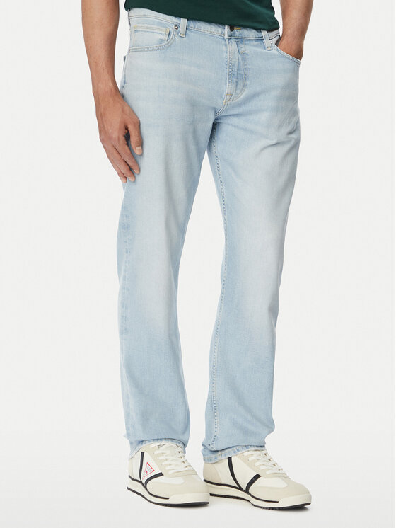Guess Blugi Angels M6YAN2 D1484 Albastru deschis Slim Fit