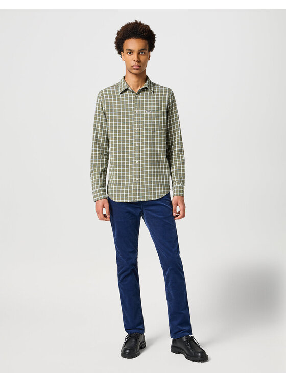 Wrangler Wrangler Koszula 1 PKT SHIRT Zielony Regular Fit