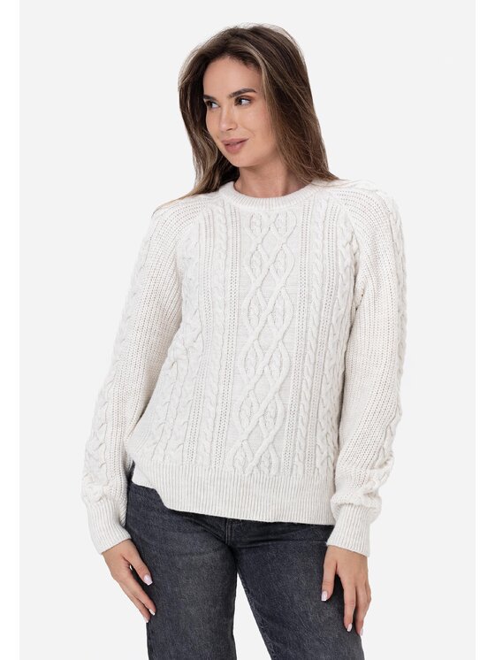 LAURELLA LAURELLA Sweter Laurella 6TU008101 Écru Regular Fit