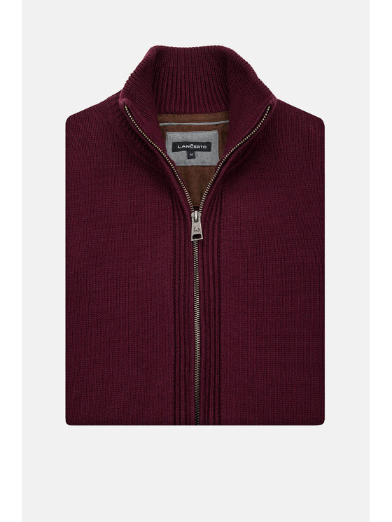 Lancerto Lancerto Kardigan Nate SW073222000061 Bordowy Regular Fit