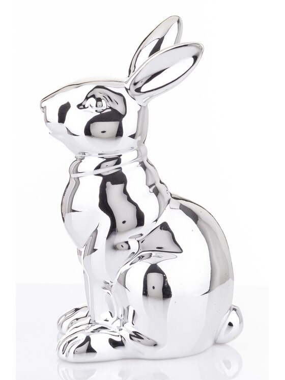 MIAhome MIAhome Figurka srebrna królika 21x10x12 cm CONIGLIO ARGENTO Srebrny