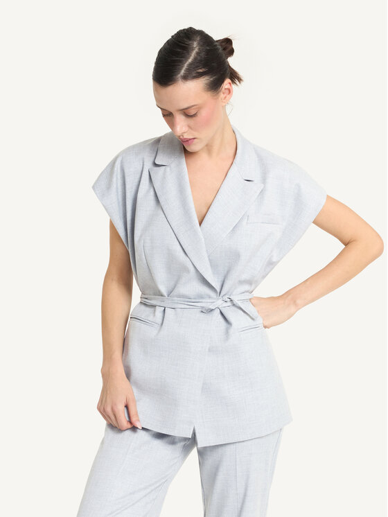 KMX KMX Kamizelka 193080020 Szary Fitted Fit