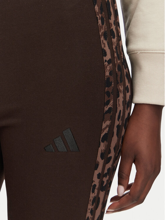 adidas adidas Leggings Seasonal Essentials Animal Print 3-Stripes KV9302 Smeđa Slim Fit