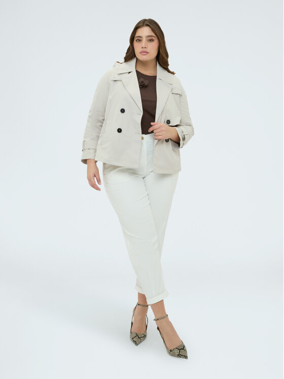 Fiorella Rubino Fiorella Rubino Płaszcz zimowy 8004T000352N011 Biały A-Line Fit