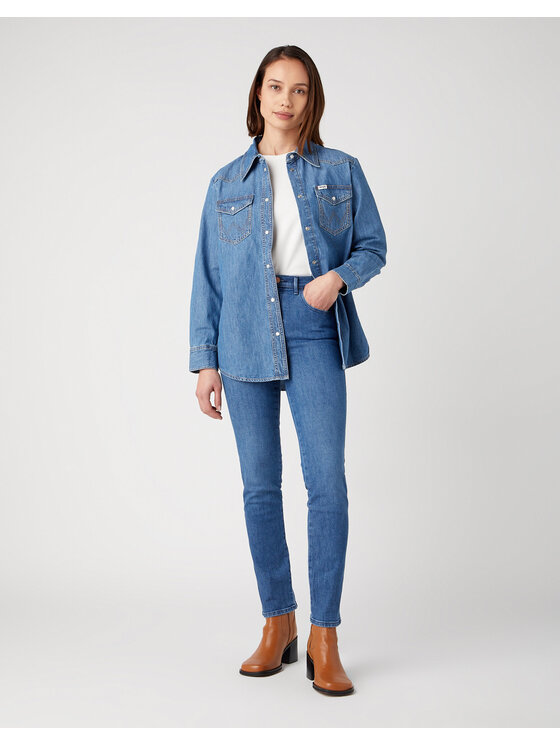 Wrangler Wrangler Jeansy SLIM Niebieski Skinny Fit