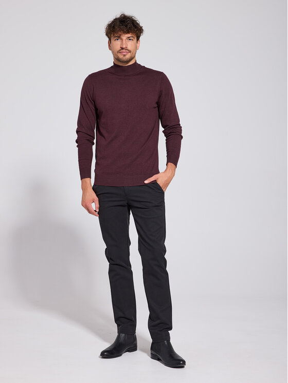 VILLARO VILLARO Chinosy SPO018E Czarny Slim Fit