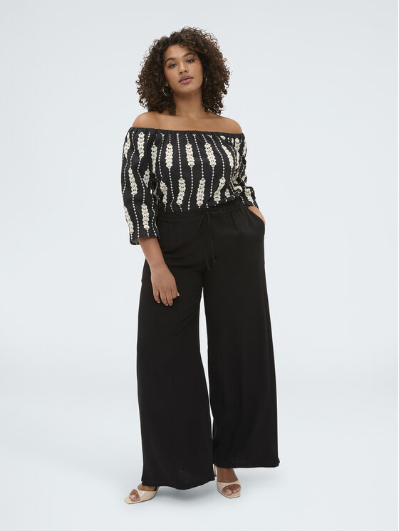 Fiorella Rubino Fiorella Rubino Spodnie materiałowe P040L002396N0Z3 Czarny Over Fit