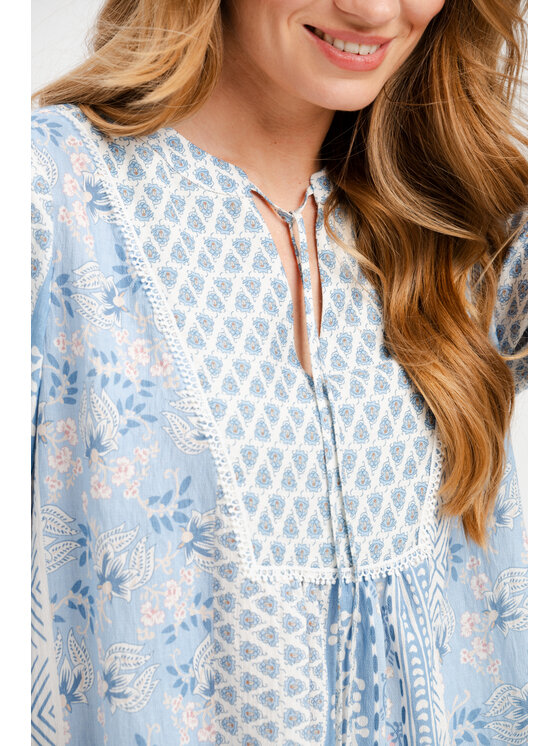 blue shadow blue shadow Bluzka Fani Niebieski Regular Fit