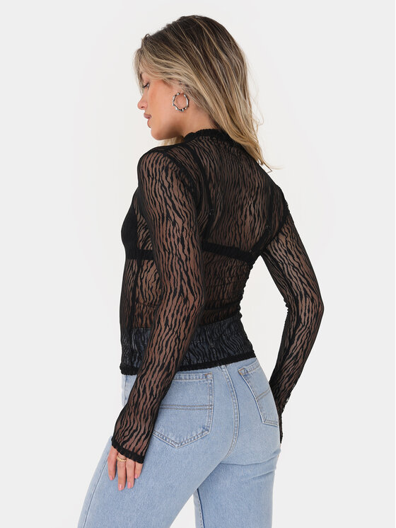 Brave Soul Brave Soul Bluza LLT-225HELENA Črna Straight Fit