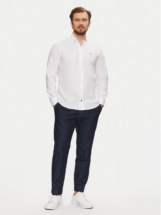 Tommy Hilfiger Tommy Hilfiger Koszula MW0MW37595 Biały Regular Fit