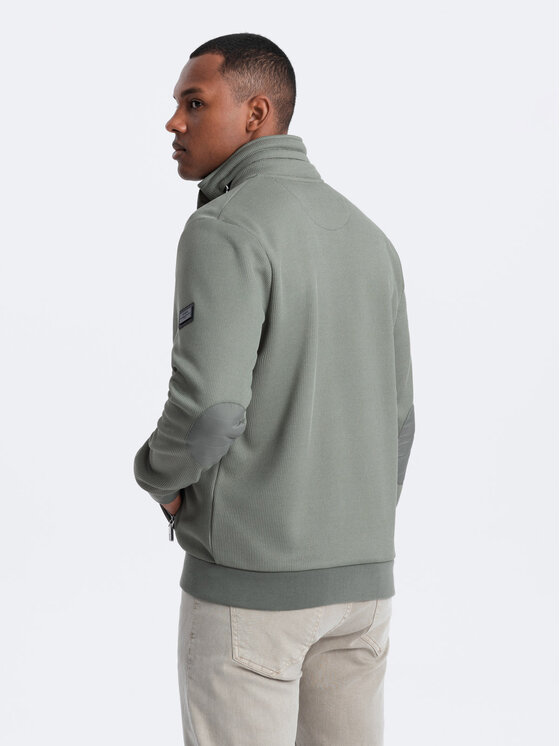 Ombre Ombre Kurtka przejściowa OM-JANP-0154 Khaki Regular Fit